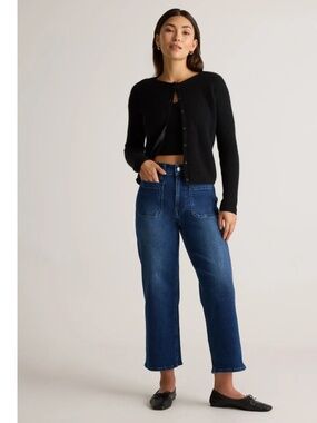 Quince Bella Stretch Patch Pocket Wide Leg Jeans